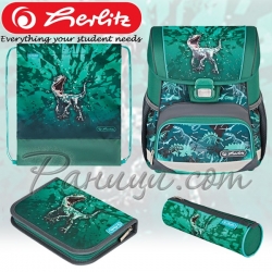 2023 Herlitz Loop Plus Ергономична ученическа раница Green Rex 50043101