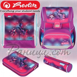 2023 Herlitz Loop Plus Ергономична ученическа раница Funky Horse 50043699