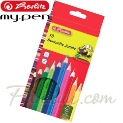*Herlitz Цветни моливи Jumbo 10 цвята *Herlitz Цветни моливи Jumbo 10 цвята