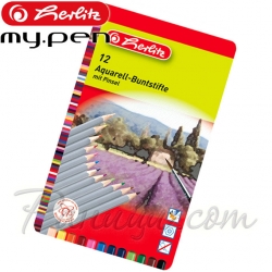 *Herlitz Цветни моливи Aquarell 12 цвята + четка *Herlitz Цветни моливи Aquarell 12 цвята + четка