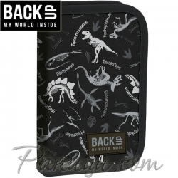 BackUP SW Ученически пълен несесер с 1 цип Black Dinosaurs 88928 BackUP SW Ученически пълен несесер с 1 цип Black Dinosaurs 88928
