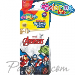 Colorino Kids Темперни бои в тубички 12 цвята Avengers 91451