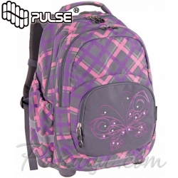 Pulse Ученическа раница 2 в 1 KIDS PLAID BUTTERFLY X20643 Pulse Ученическа раница 2 в 1 KIDS PLAID BUTTERFLY X20643