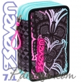 Seven 7.1 Ученически пълен несесер с 3 ципа Butterfly Black 36677 Seven 7.1 Ученически пълен несесер с 3 ципа Butterfly Black 36677